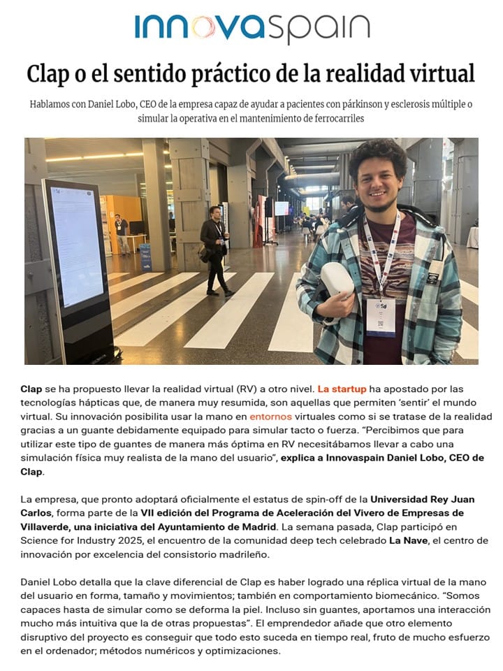 Clap Realidad Virtual Spain Innova